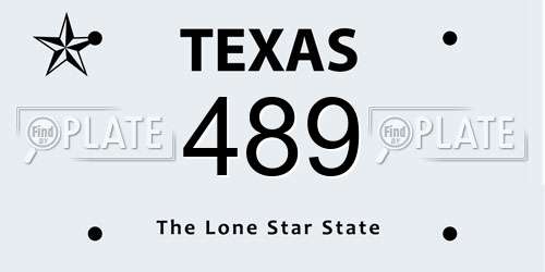 489 Texas License Plate
