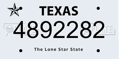 4892282 Texas License Plate