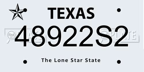48922S2 Texas License Plate