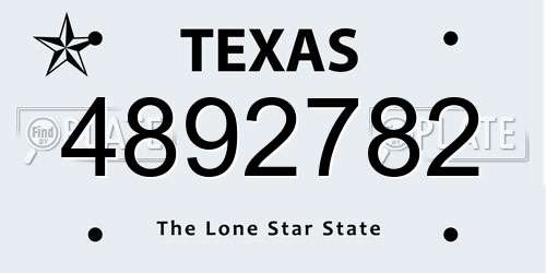 4892782 Texas License Plate