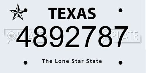 4892787 Texas License Plate