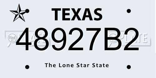 48927B2 Texas License Plate