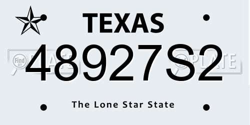 48927S2 Texas License Plate