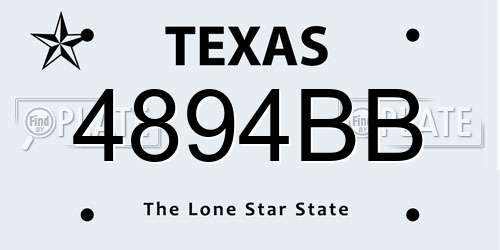 4894BB Texas License Plate