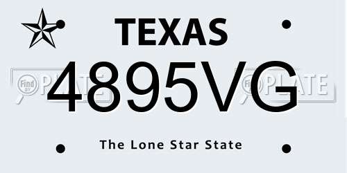 4895VG Texas License Plate