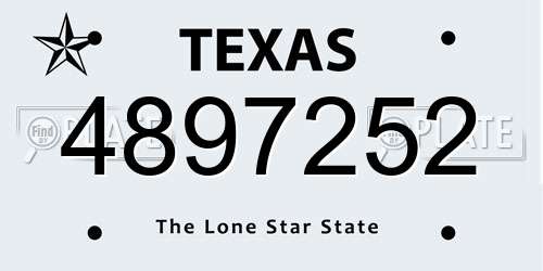 4897252 Texas License Plate