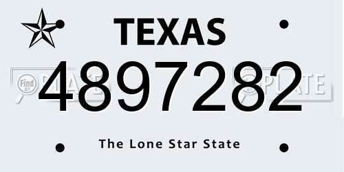 4897282 Texas License Plate