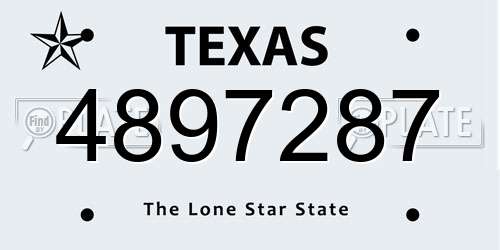 4897287 Texas License Plate