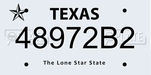 48972B2 Texas License Plate