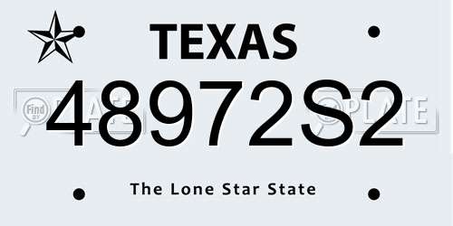 48972S2 Texas License Plate