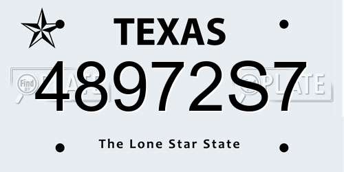 48972S7 Texas License Plate