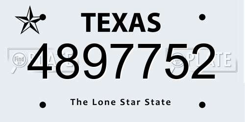 4897752 Texas License Plate