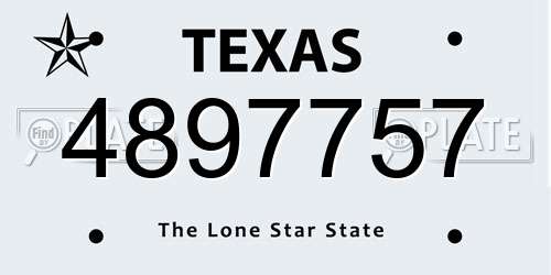 4897757 Texas License Plate