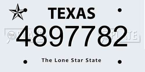 4897782 Texas License Plate