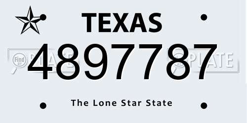 4897787 Texas License Plate
