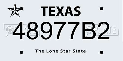 48977B2 Texas License Plate