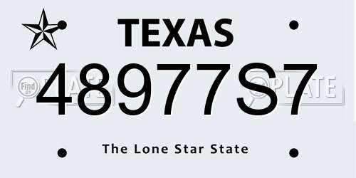 48977S7 Texas License Plate