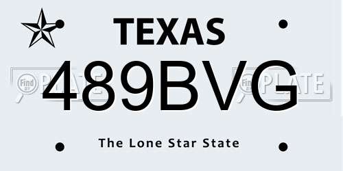 489BVG Texas License Plate