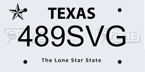 489SVG Texas License Plate