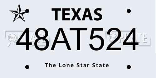 48AT524 Texas License Plate