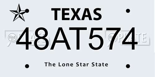 48AT574 Texas License Plate