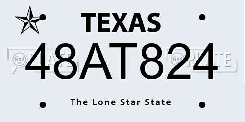 48AT824 Texas License Plate