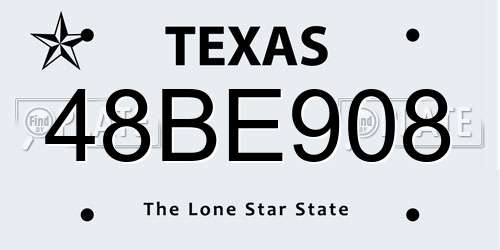 48BE908 Texas License Plate