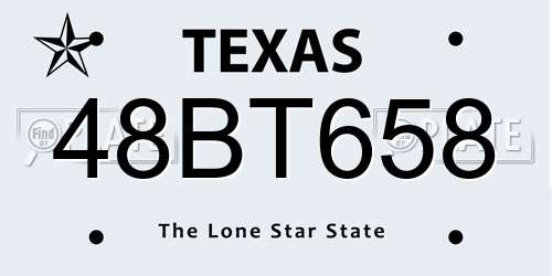 48BT658 Texas License Plate
