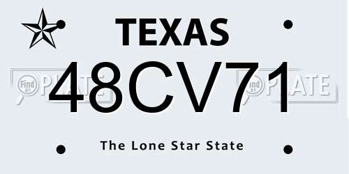 48CV71 Texas License Plate