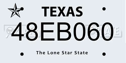 48EB060 Texas License Plate