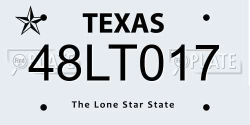 48LT017 Texas License Plate
