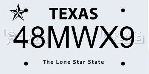 48MWX9 Texas License Plate