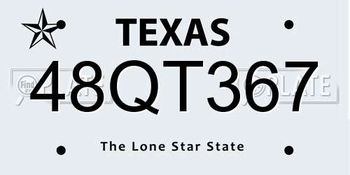 48QT367 Texas License Plate
