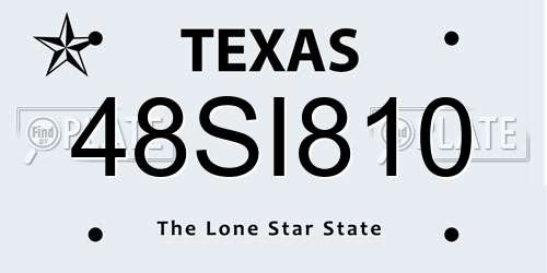 48SI810 Texas License Plate