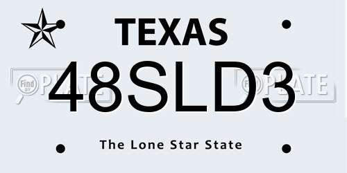 48SLD3 Texas License Plate