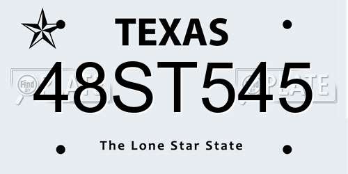 48ST545 Texas License Plate