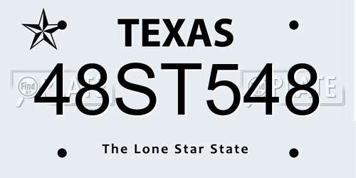 48ST548 Texas License Plate