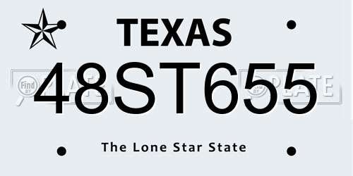 48ST655 Texas License Plate