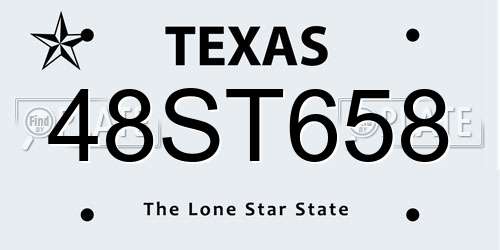 48ST658 Texas License Plate