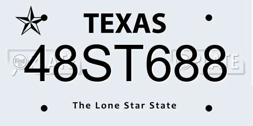 48ST688 Texas License Plate