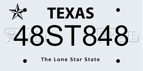 48ST848 Texas License Plate