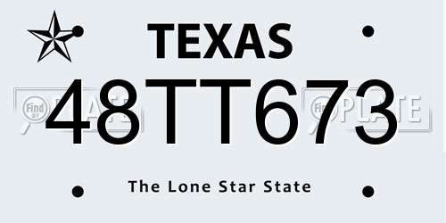 48TT673 Texas License Plate