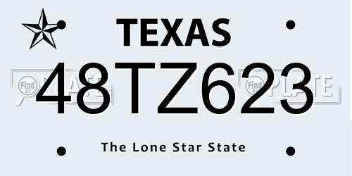 48TZ623 Texas License Plate