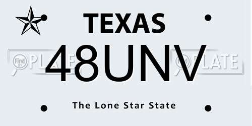 48UNV Texas License Plate