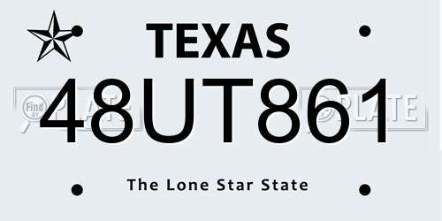 48UT861 Texas License Plate
