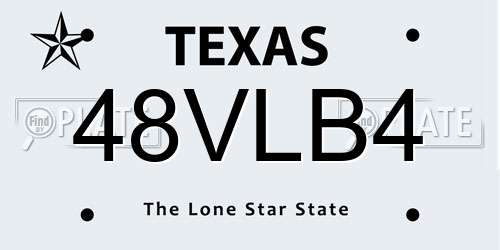 48VLB4 Texas License Plate