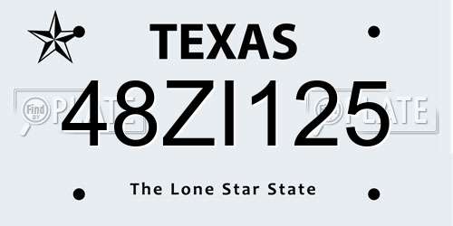 48ZI125 Texas License Plate