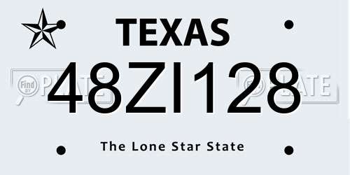 48ZI128 Texas License Plate