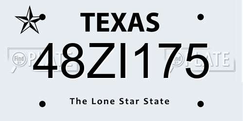 48ZI175 Texas License Plate
