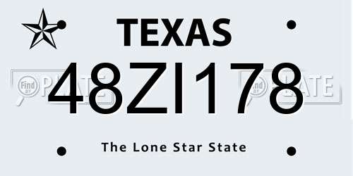 48ZI178 Texas License Plate